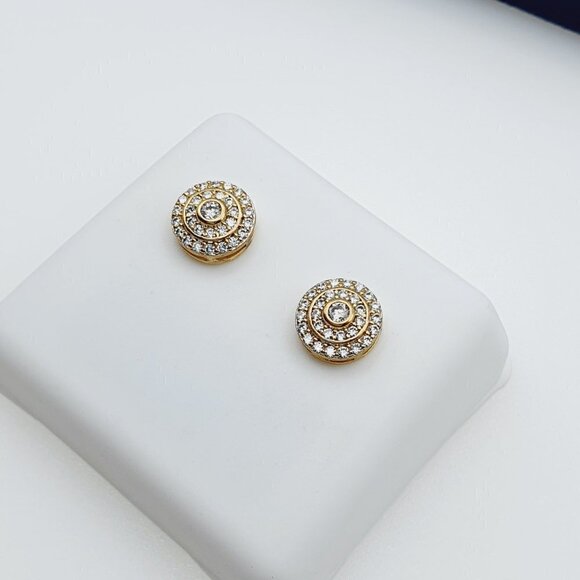 "14K Gold Plated Cubic Zircon Earrings, INUS1BR133 - Picture 7 of 9